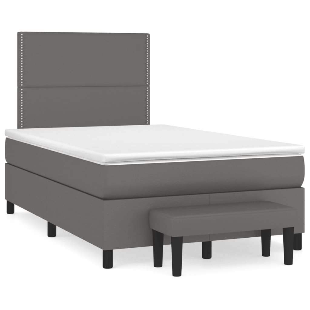 Sommier à lattes de lit avec matelas Gris 120x200 cm Similicuir - XIOS