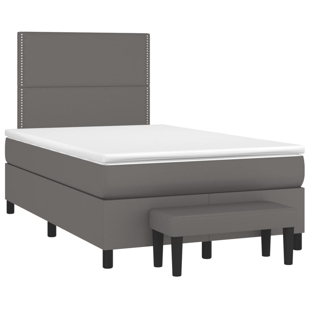 Sommier à lattes de lit avec matelas Gris 120x200 cm Similicuir - XIOS