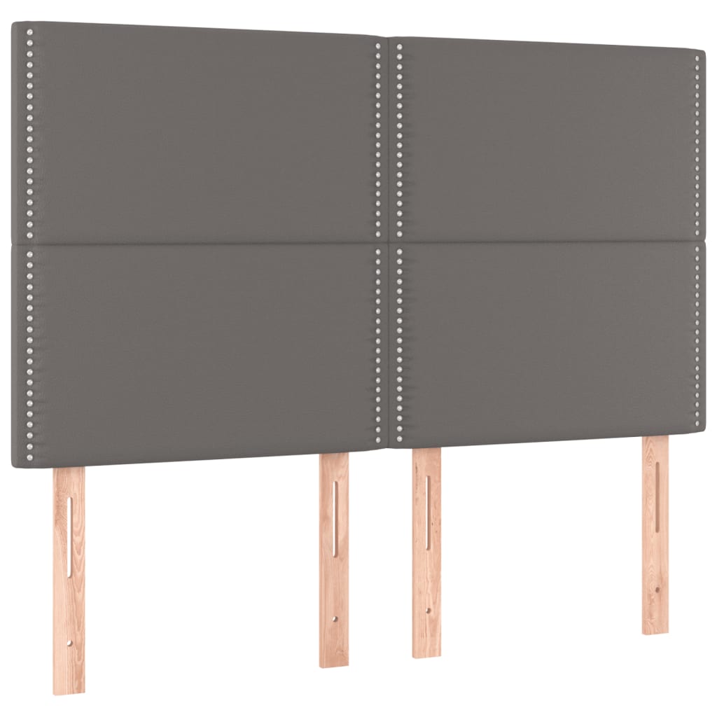 Sommier à lattes de lit avec matelas Gris 140x190 cm Similicuir - XIOS