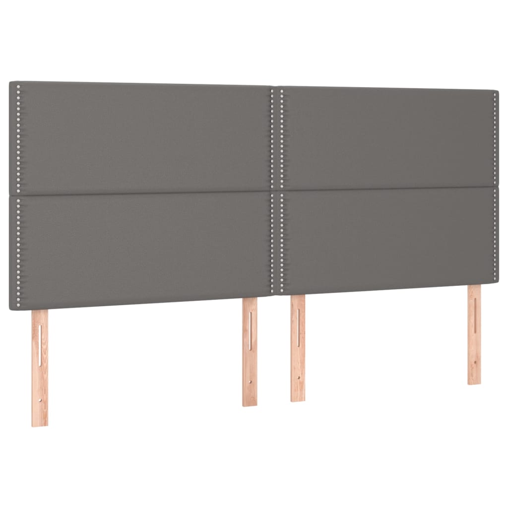 Sommier à lattes de lit avec matelas Gris 180x200 cm Similicuir - XIOS