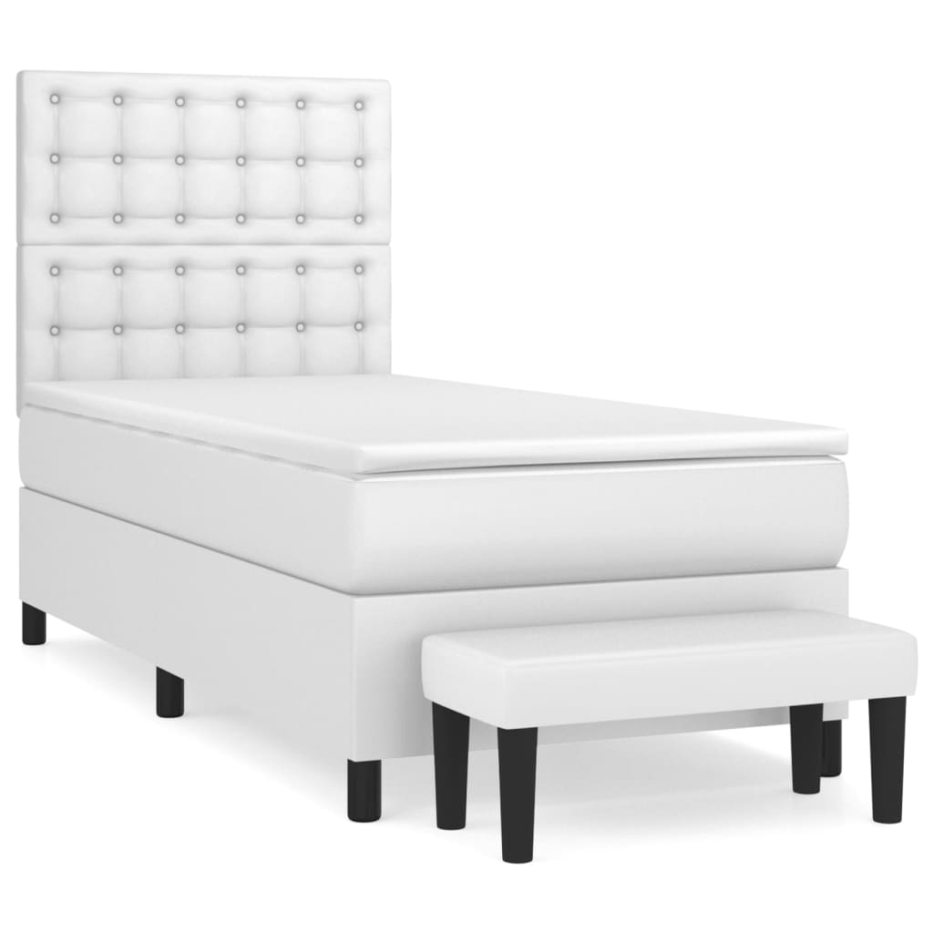 Sommier à lattes de lit avec matelas Blanc 80x200 cm Similicuir - XIOS