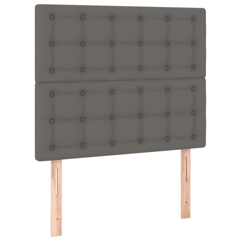 Sommier à lattes de lit avec matelas Gris 80x200 cm Similicuir - XIOS