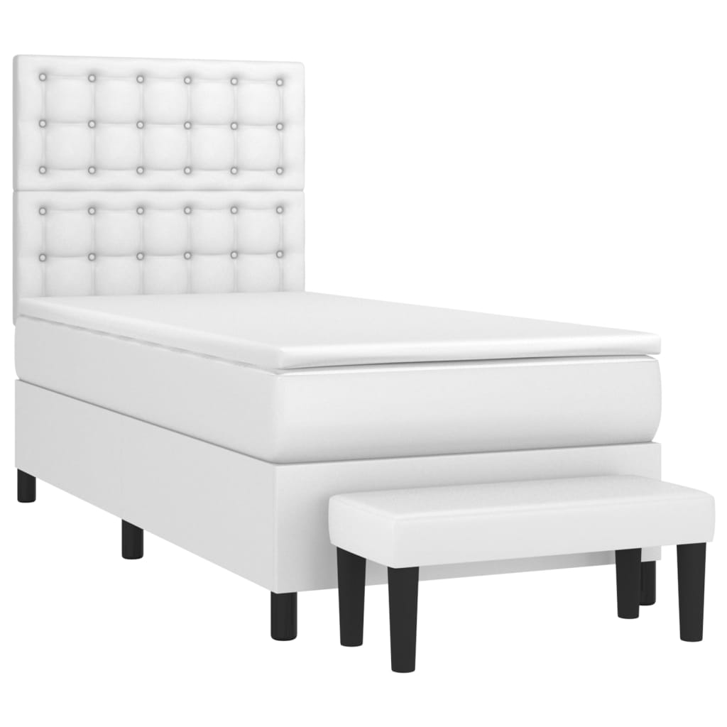 Sommier à lattes de lit avec matelas Blanc 100x200cm Similicuir - XIOS