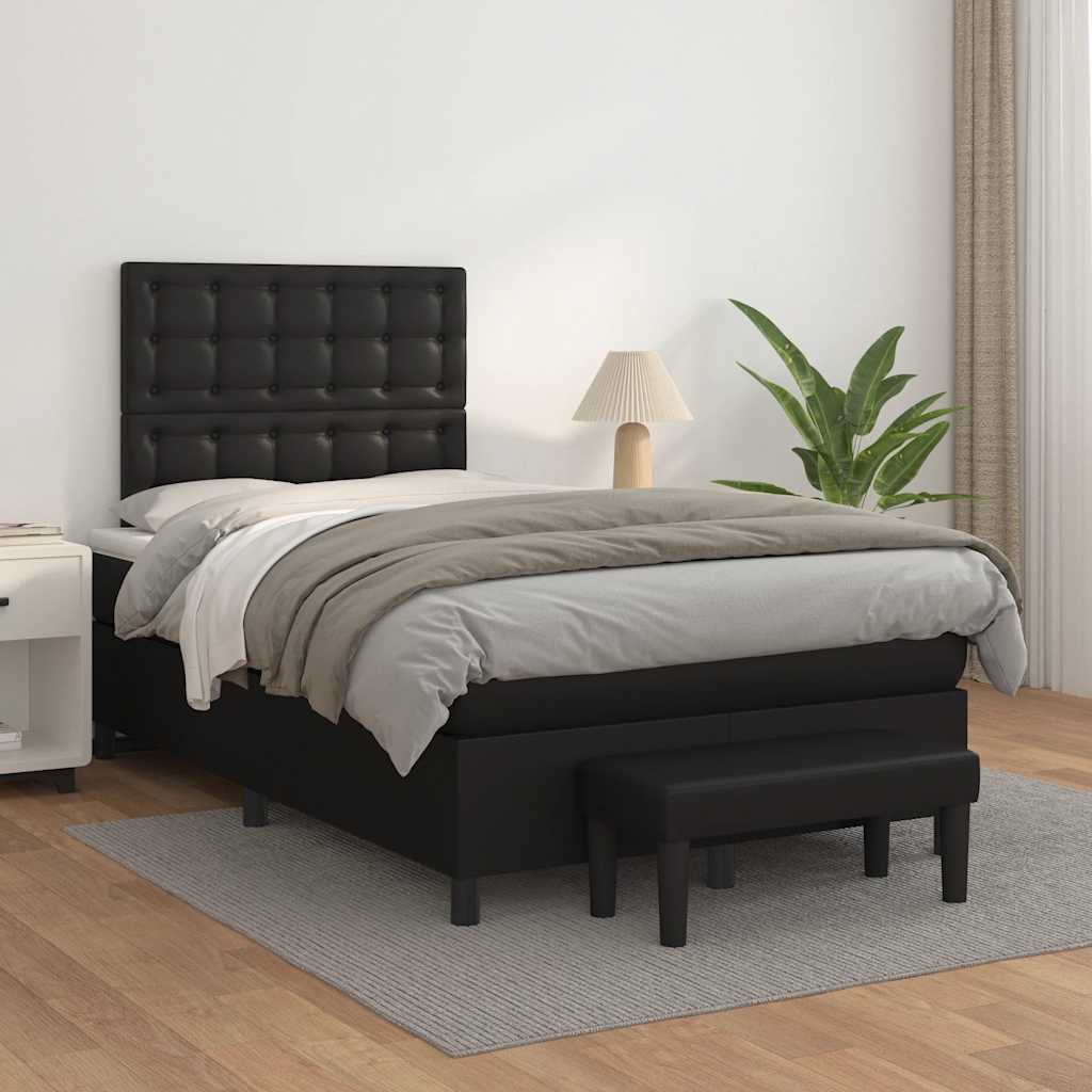 Sommier à lattes de lit matelas Noir 120x200 cm Similicuir - XIOS