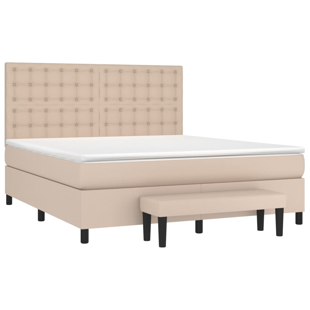 Sommier à lattes de lit avec matelas Cappuccino 160x200 cm