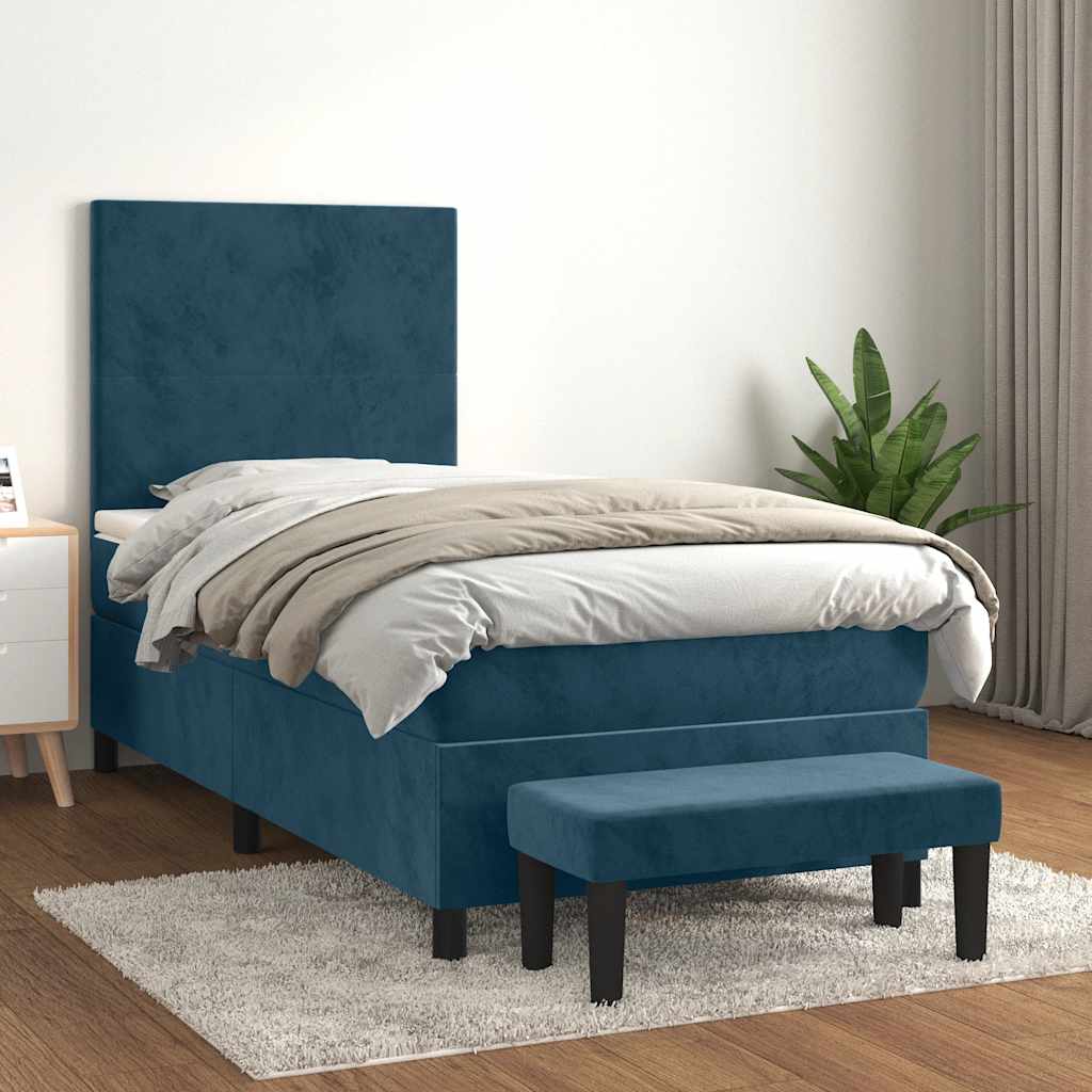 Sommier à lattes de lit avec matelas Bleu foncé 90x190 cm - XIOS