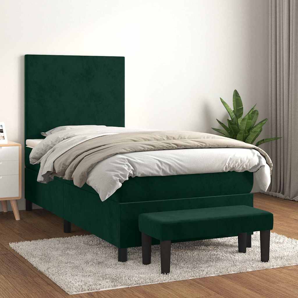 Sommier à lattes de lit avec matelas Vert foncé 90x200 cm - XIOS