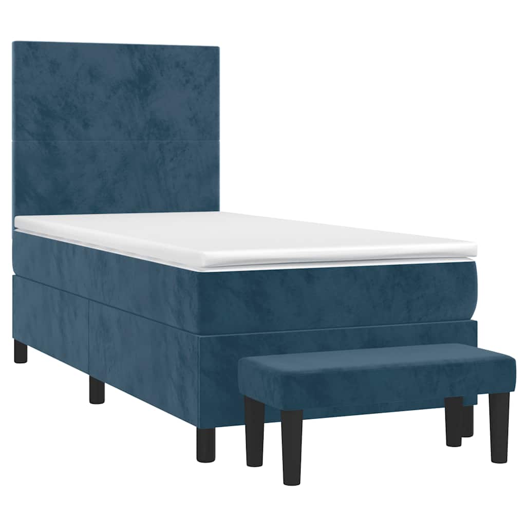 Sommier à lattes de lit avec matelas Bleu foncé 90x200 cm - XIOS