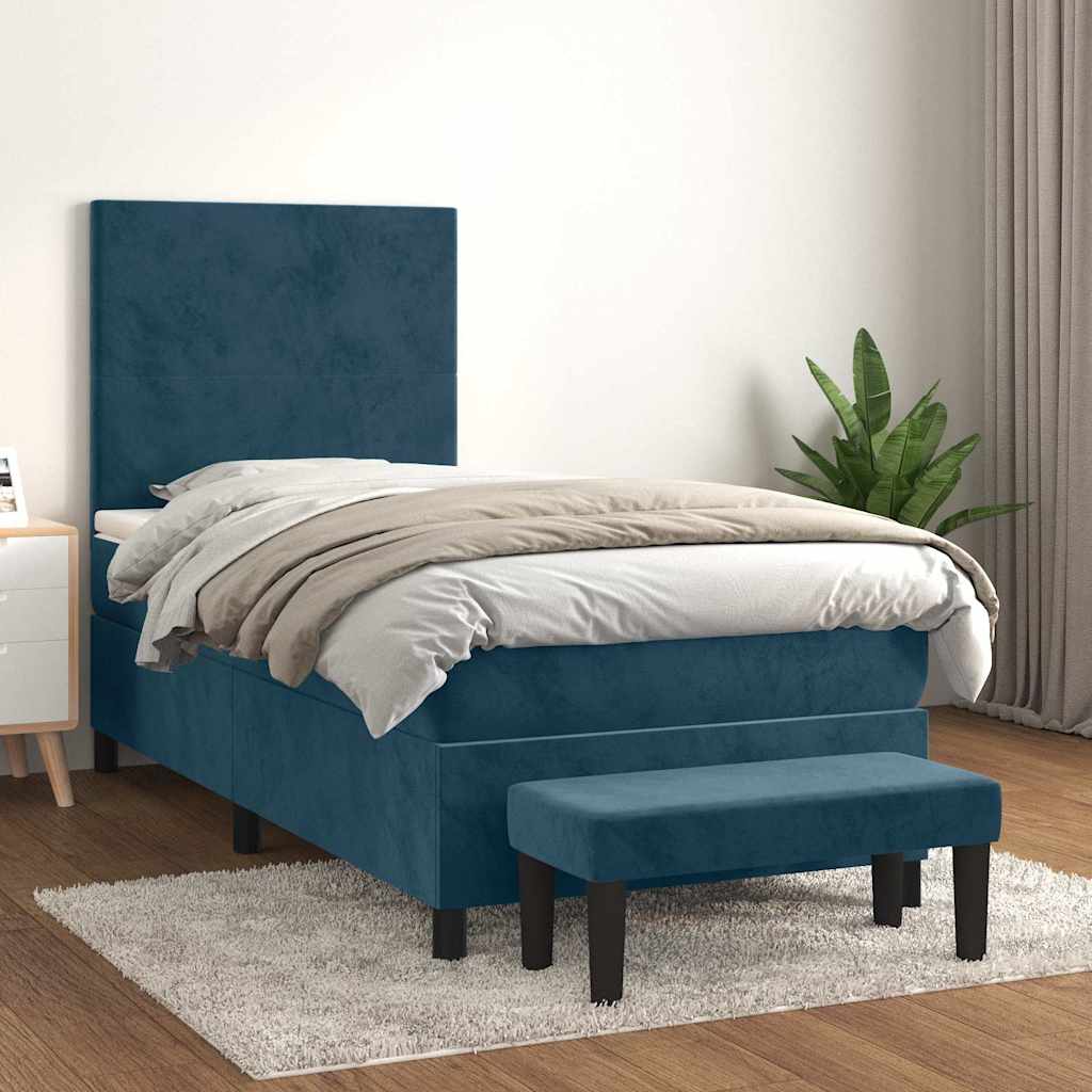 Sommier à lattes de lit avec matelas Bleu foncé 90x200 cm - XIOS