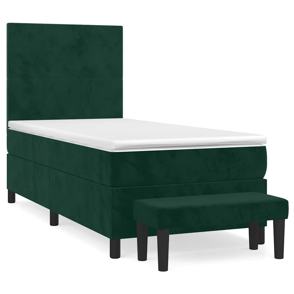 Sommier à lattes de lit avec matelas Vert foncé 100x200 cm - XIOS