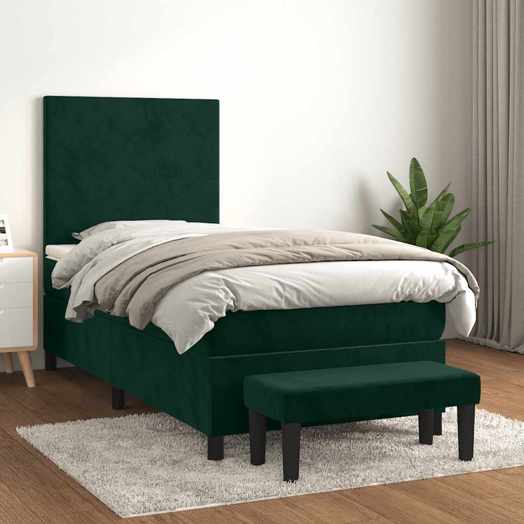 Sommier à lattes de lit avec matelas Vert foncé 100x200 cm - XIOS