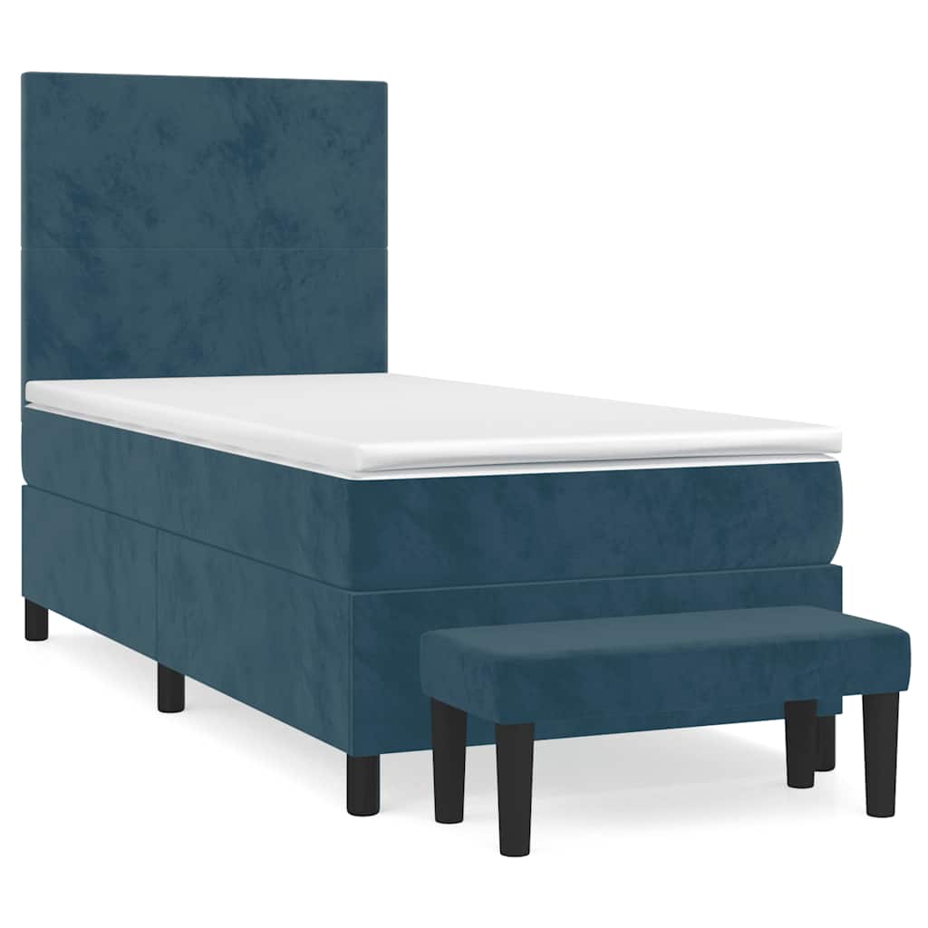 Sommier à lattes de lit avec matelas Bleu foncé 100x200 cm - XIOS