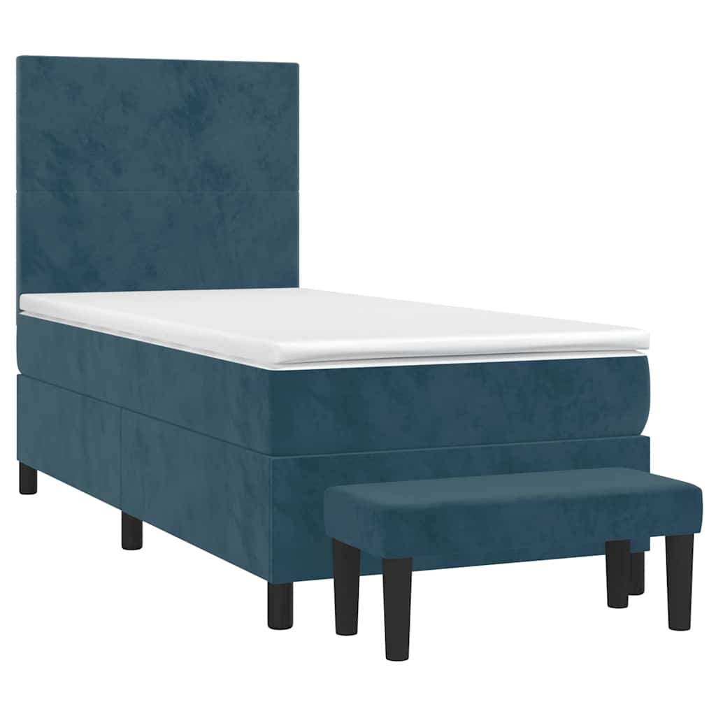 Sommier à lattes de lit avec matelas Bleu foncé 100x200 cm - XIOS