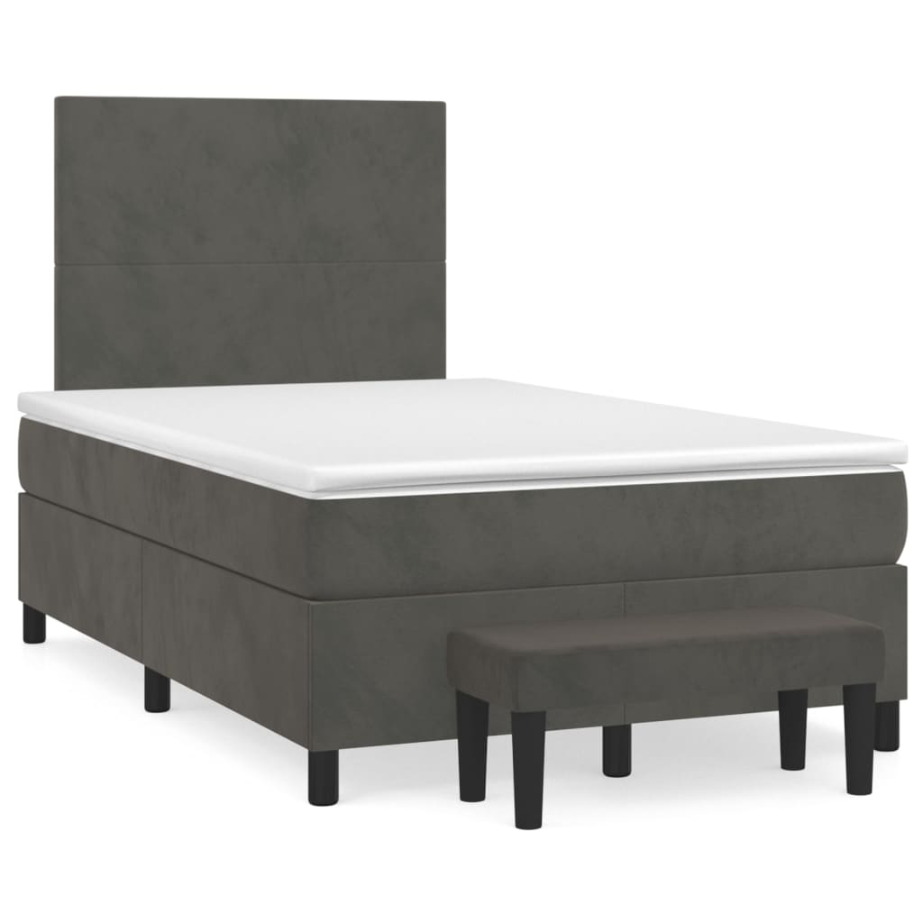 Sommier à lattes de lit et matelas Gris foncé 120x200cm Velours - XIOS
