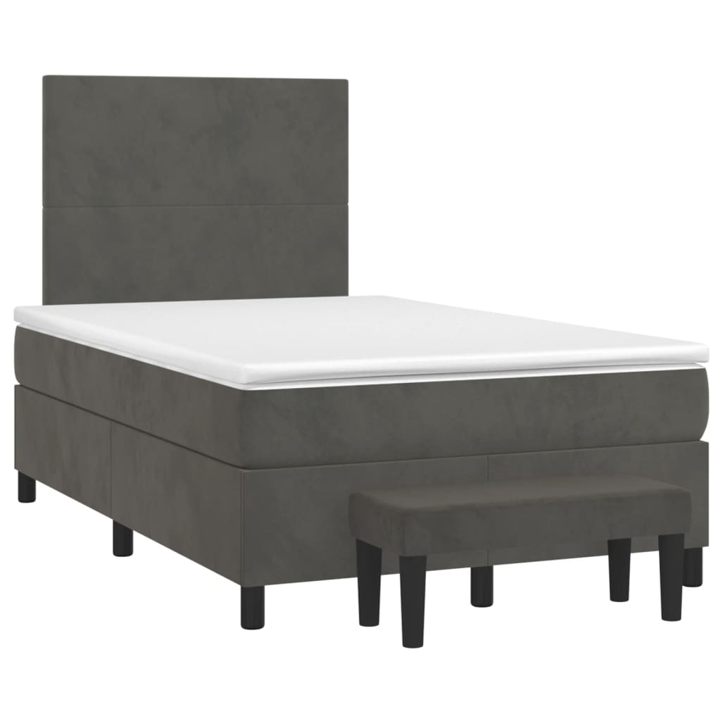 Sommier à lattes de lit et matelas Gris foncé 120x200cm Velours - XIOS