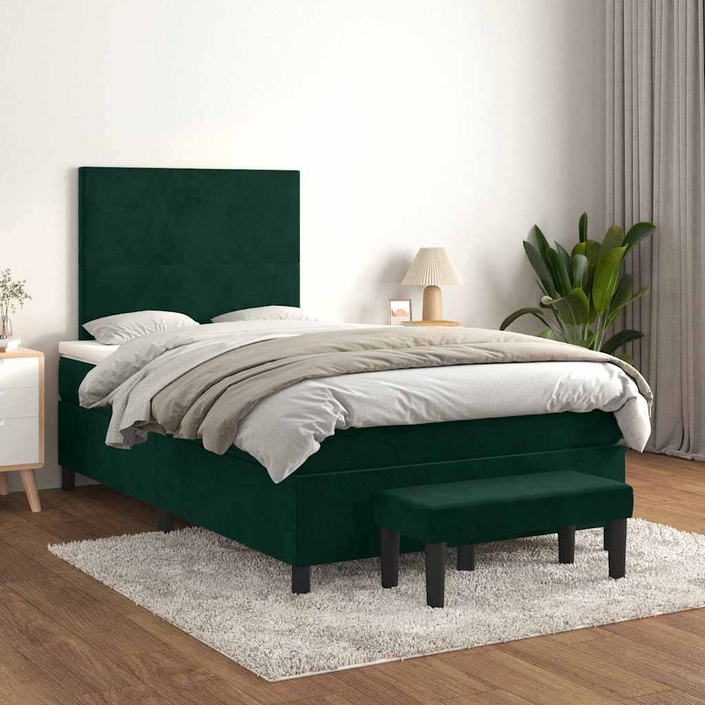 Sommier à lattes de lit et matelas Vert foncé 120x200cm Velours - XIOS