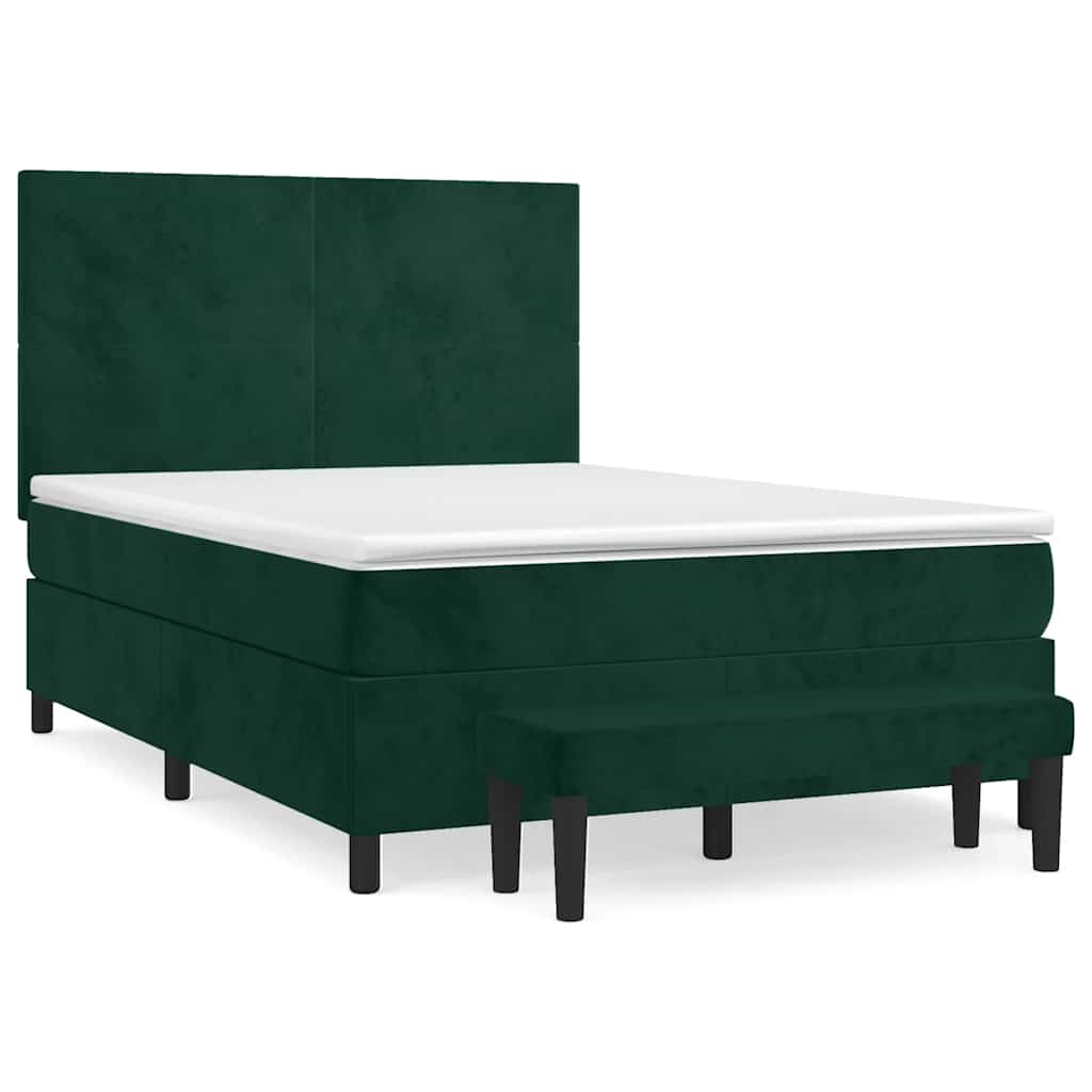 Sommier à lattes de lit et matelas Vert foncé 140x190cm Velours - XIOS