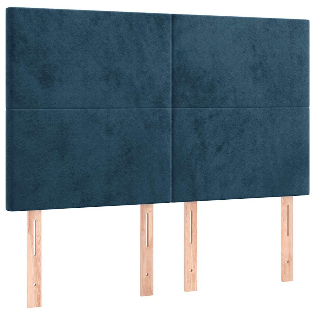 Sommier à lattes de lit et matelas Bleu foncé 140x190cm Velours - XIOS