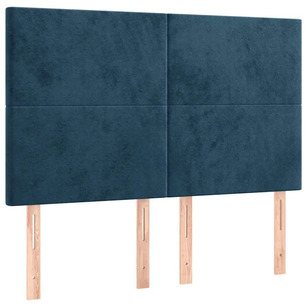 Sommier à lattes de lit et matelas Bleu foncé 140x190cm Velours - XIOS