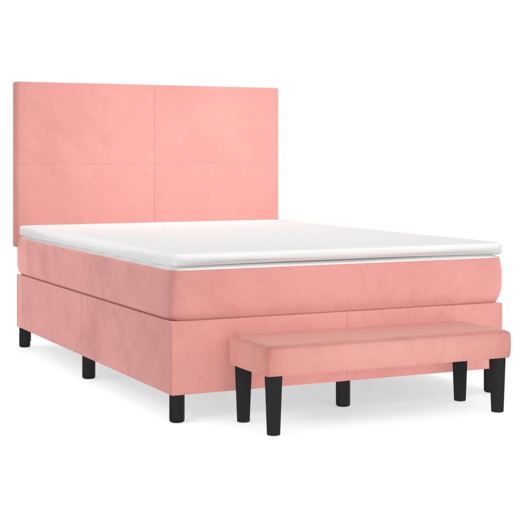 Sommier à lattes de lit avec matelas Rose 140x190 cm Velours - XIOS