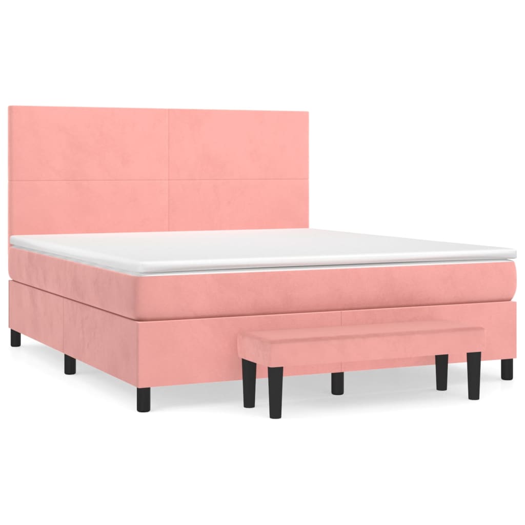 Sommier à lattes de lit avec matelas Rose 160x200 cm Velours