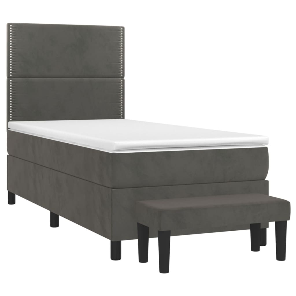 Sommier à lattes de lit et matelas Gris foncé 80x200 cm Velours - XIOS