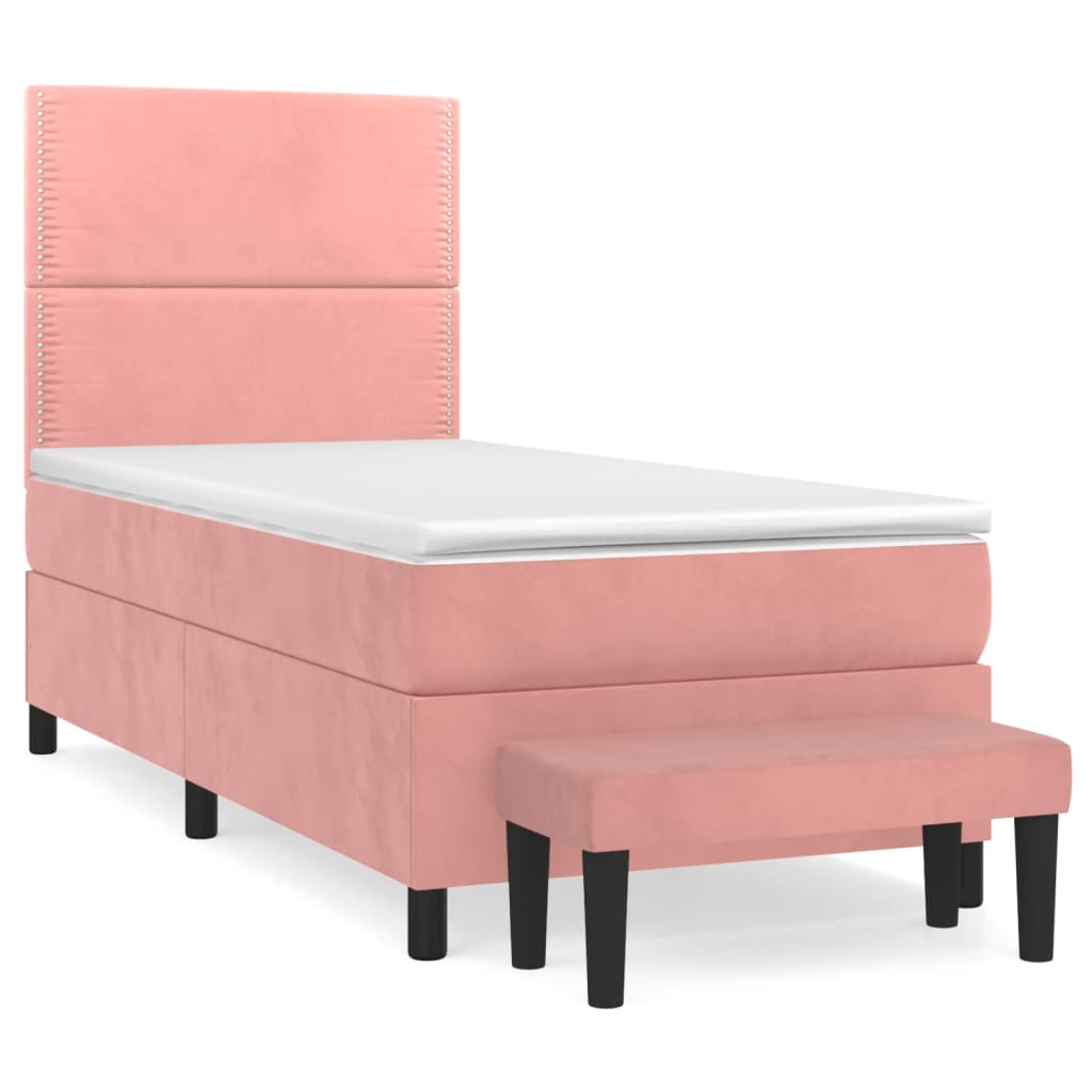 Sommier à lattes de lit avec matelas Rose 100x200 cm Velours - XIOS