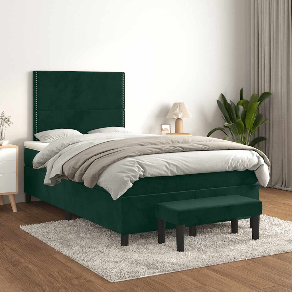 Sommier à lattes de lit et matelas Vert foncé 120x200cm Velours - XIOS