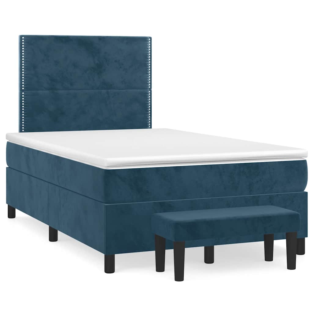 Sommier à lattes de lit et matelas Bleu foncé 120x200cm Velours - XIOS