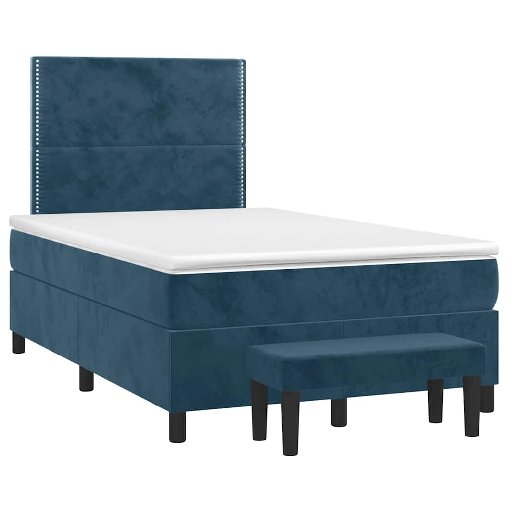 Sommier à lattes de lit et matelas Bleu foncé 120x200cm Velours - XIOS
