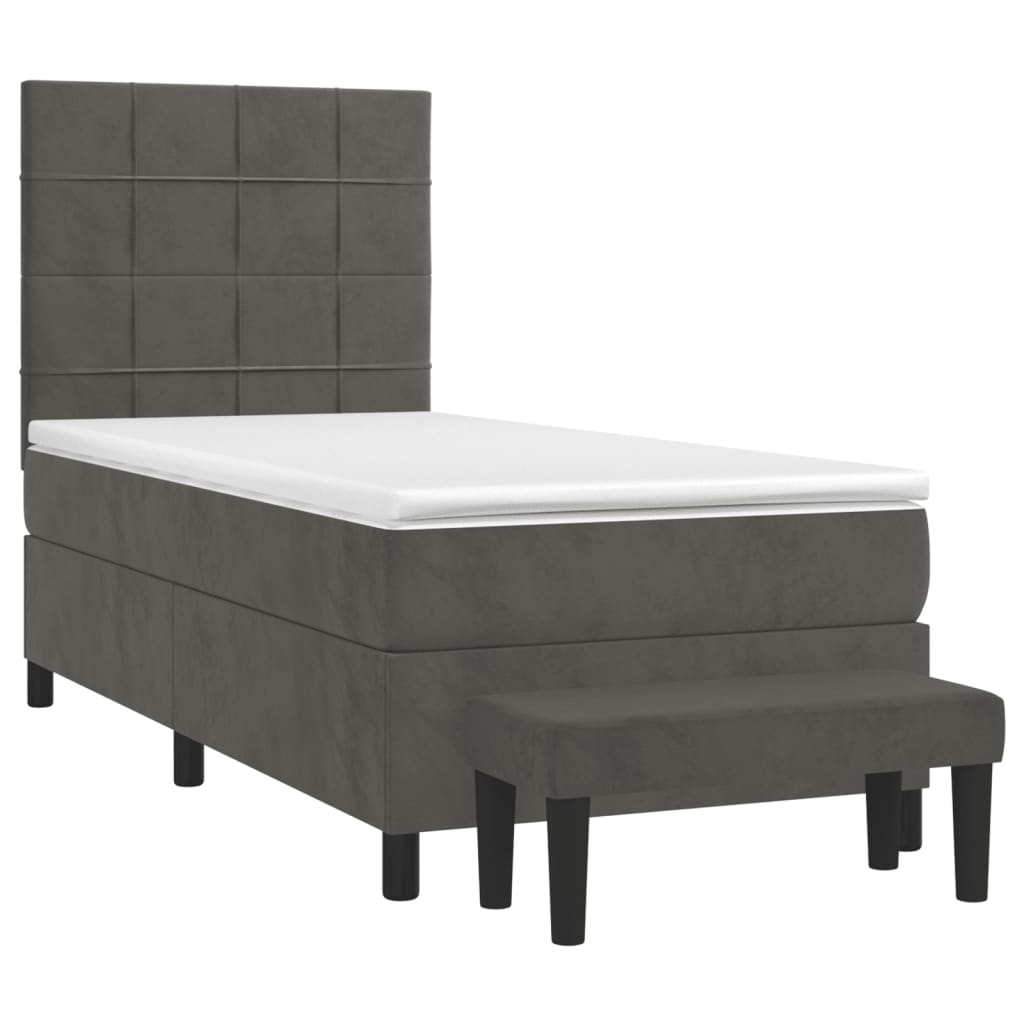 Sommier à lattes de lit et matelas Gris foncé 80x200 cm Velours - XIOS