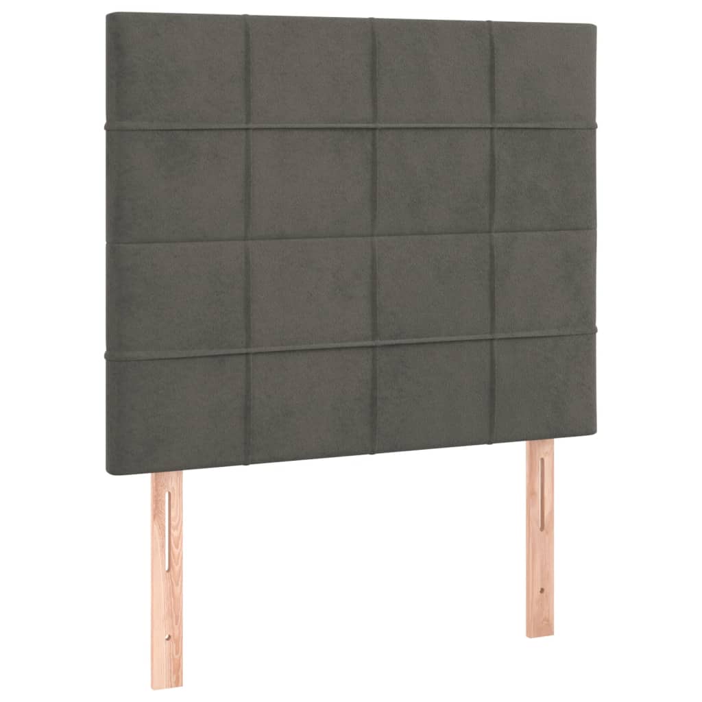 Sommier à lattes de lit et matelas Gris foncé 80x200 cm Velours - XIOS