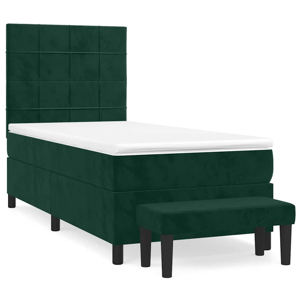Sommier à lattes de lit avec matelas Vert foncé 90x190 cm - XIOS