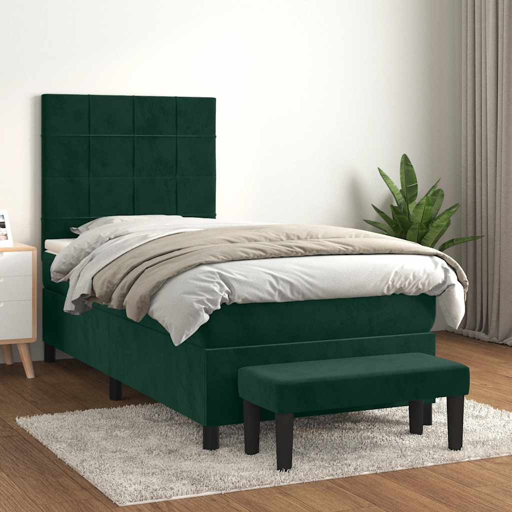 Sommier à lattes de lit avec matelas Vert foncé 90x190 cm - XIOS