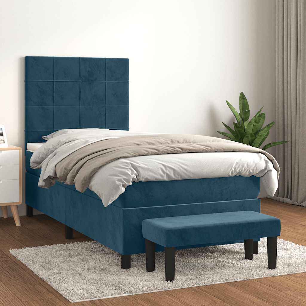 Sommier à lattes de lit avec matelas Bleu foncé 90x190 cm - XIOS