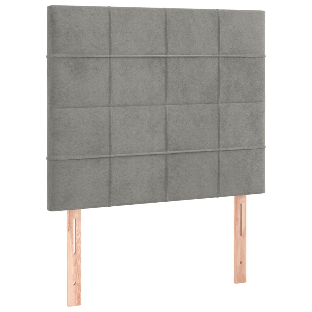 Sommier à lattes de lit et matelas Gris clair 90x200 cm Velours - XIOS