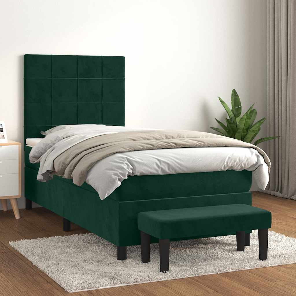 Sommier à lattes de lit avec matelas Vert foncé 90x200 cm - XIOS