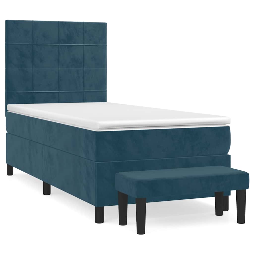 Sommier à lattes de lit avec matelas Bleu foncé 100x200 cm - XIOS