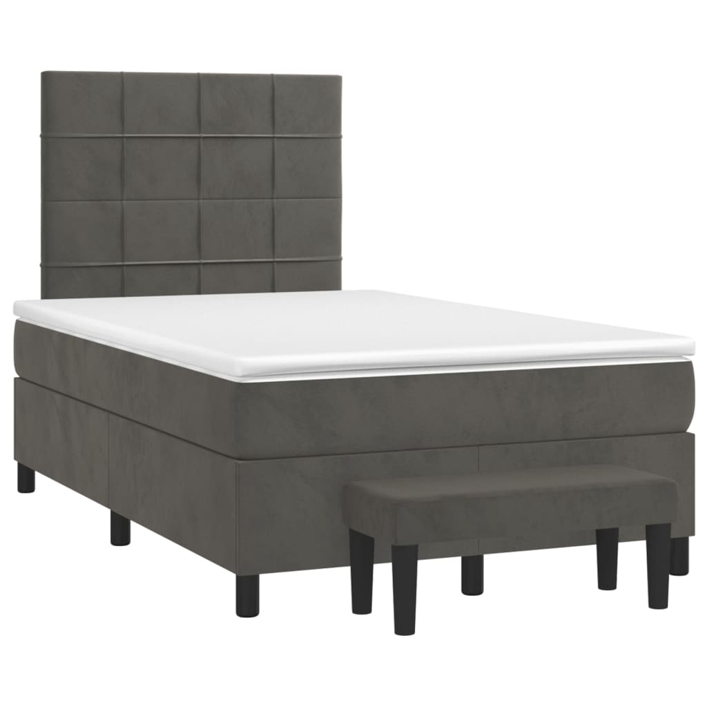 Sommier à lattes de lit et matelas Gris foncé 120x200cm Velours - XIOS