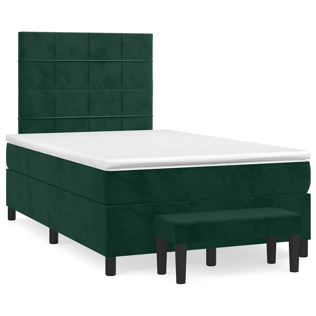 Sommier à lattes de lit et matelas Vert foncé 120x200cm Velours - XIOS