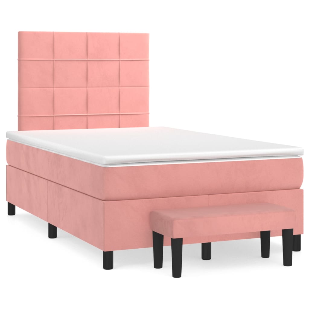 Sommier à lattes de lit avec matelas Rose 120x200 cm Velours - XIOS