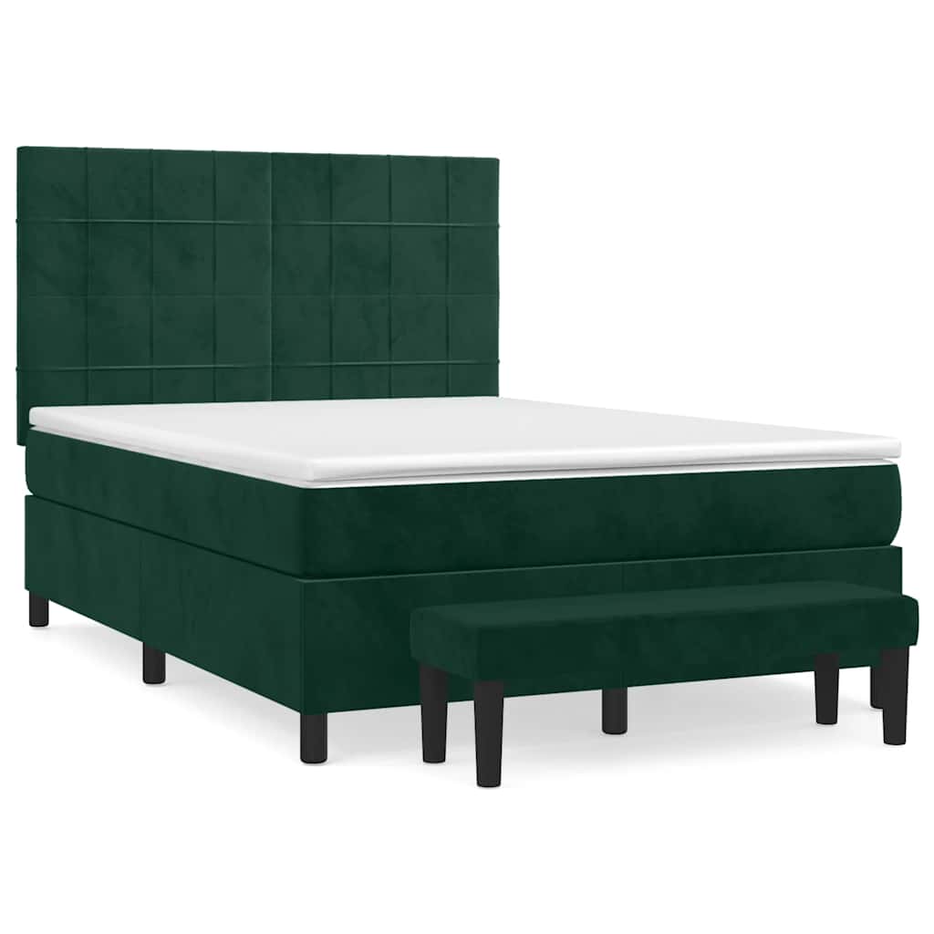 Sommier à lattes de lit et matelas Vert foncé 140x200cm Velours - XIOS