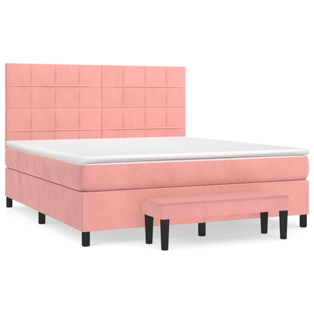 Sommier à lattes de lit avec matelas Rose 160x200 cm Velours - XIOS