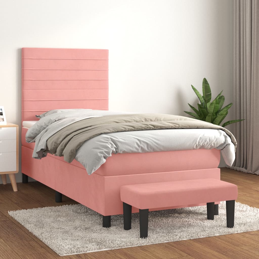 Sommier à lattes de lit et matelas Rose 80x200 cm Velours - XIOS