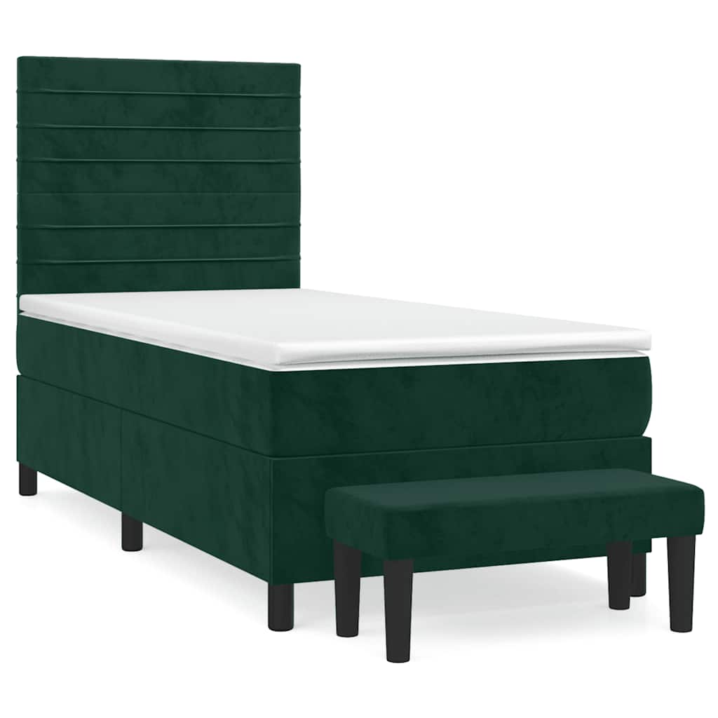 Sommier à lattes de lit avec matelas Vert foncé 90x190 cm - XIOS