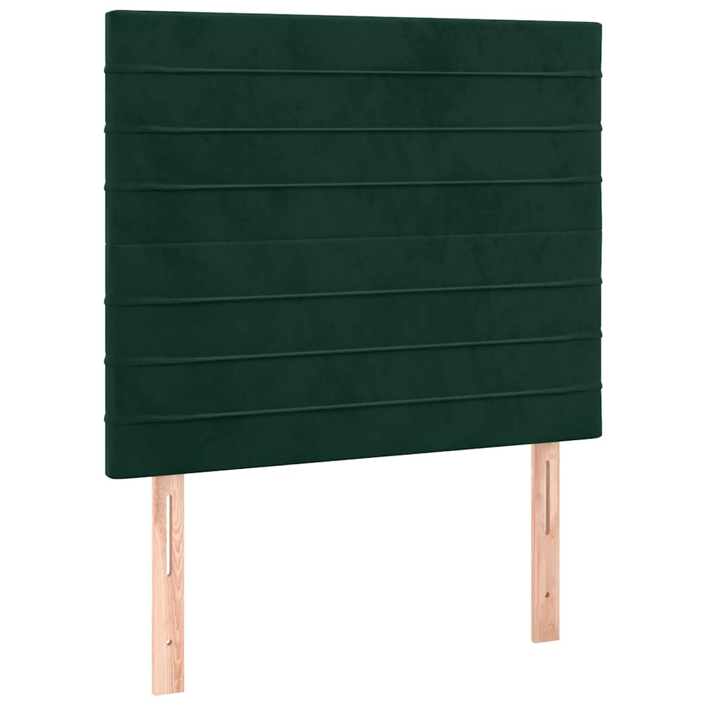 Sommier à lattes de lit avec matelas Vert foncé 90x190 cm