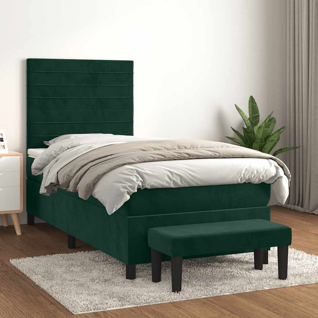 Sommier à lattes de lit avec matelas Vert foncé 90x190 cm - XIOS