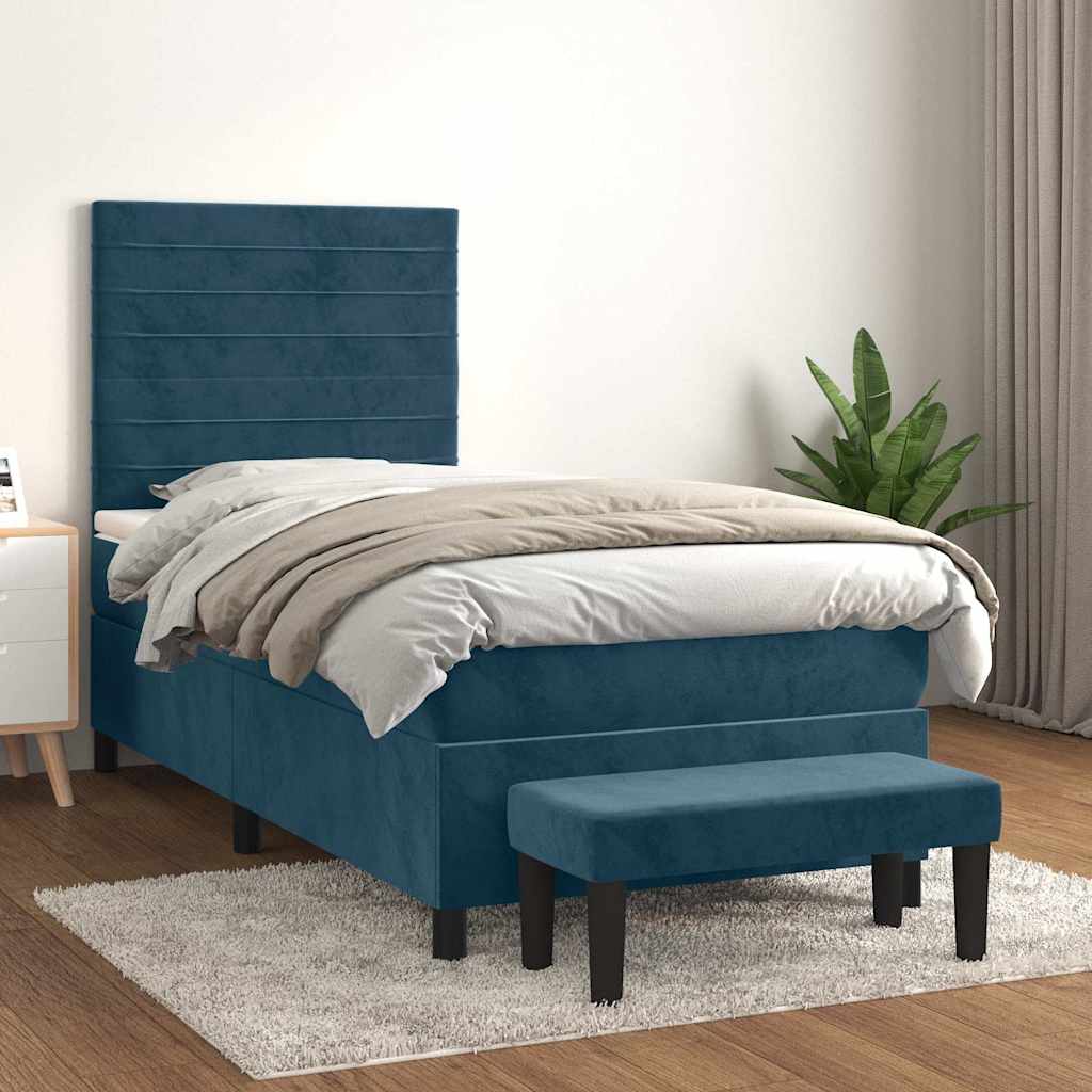 Sommier à lattes de lit avec matelas Bleu foncé 90x200 cm - XIOS