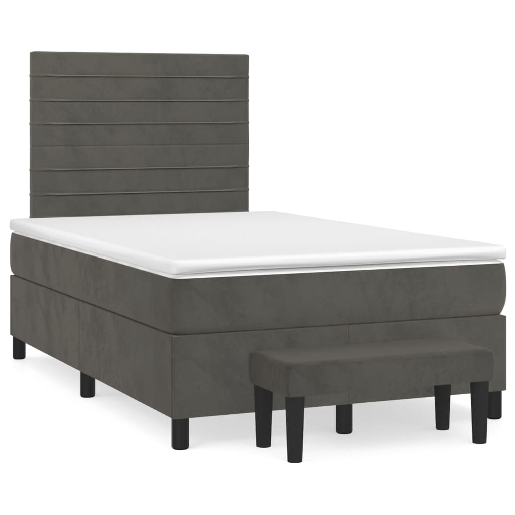 Sommier à lattes de lit et matelas Gris foncé 120x200cm Velours - XIOS