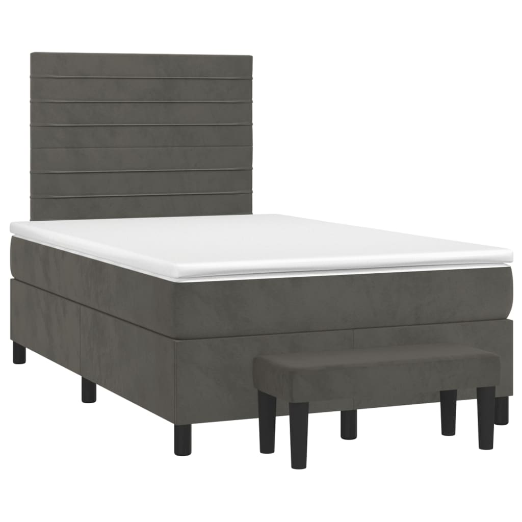 Sommier à lattes de lit et matelas Gris foncé 120x200cm Velours - XIOS